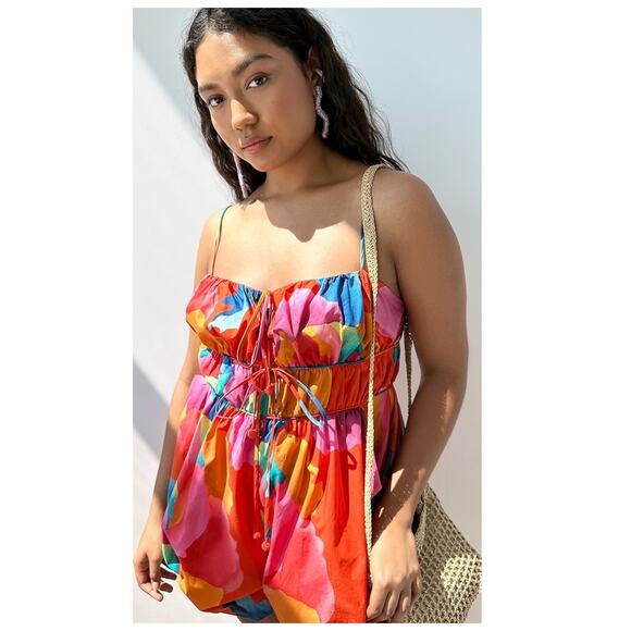 FARM Rio Ombre Chita Red Romper Size XS - Picture 2 of 15